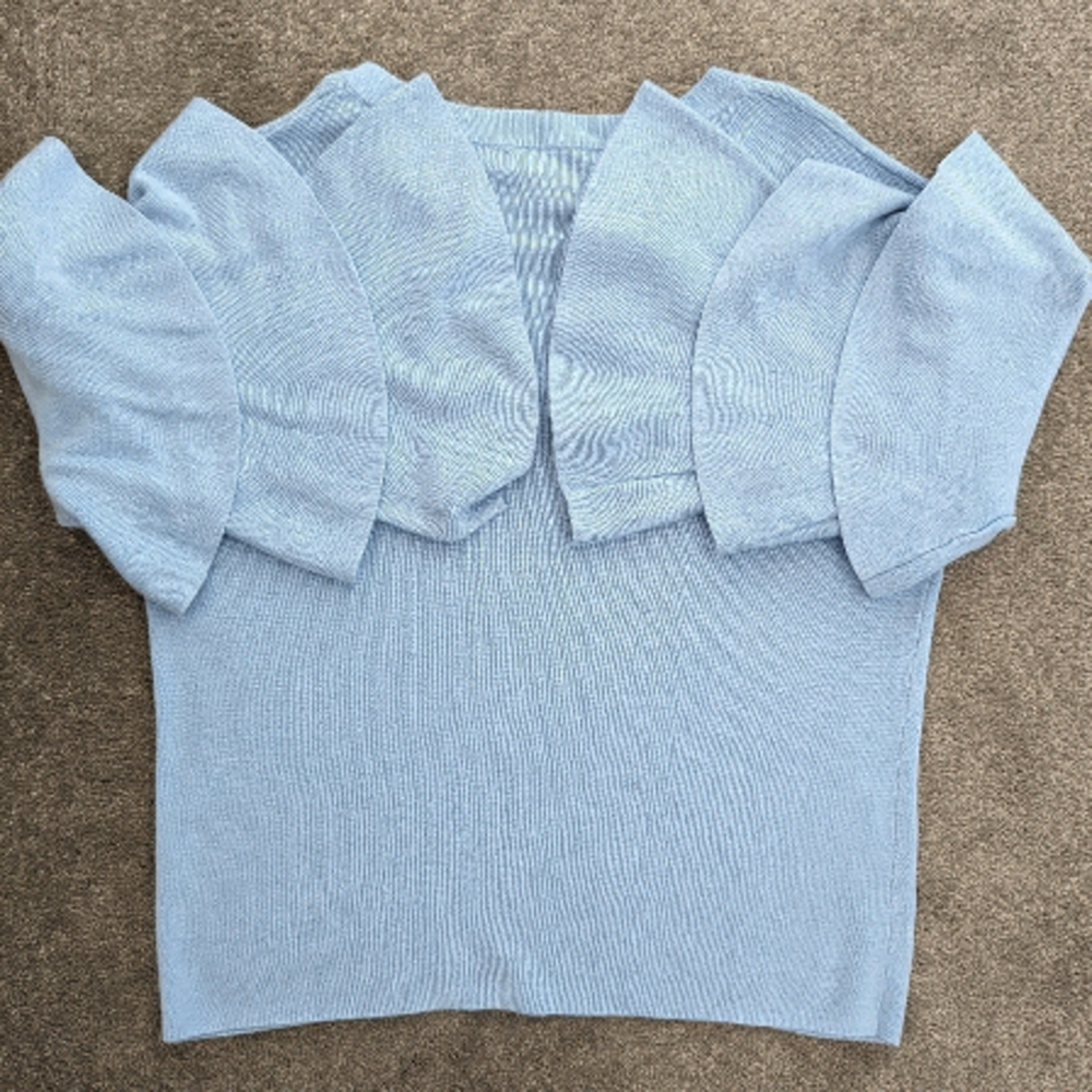 CATHERINE Malandrino layered long sleeve sky blue sweater women's Medium
